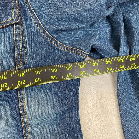 Daniel K. Women Denim Jacket Large Blue Red Velvet Lining Button Up Casual Retro - Picture 4 of 10